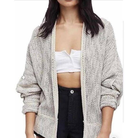 Free People Motions Cardigan Sweater Lagenlook Boho Lounge Oversized Layering L - Picture 1 of 9
